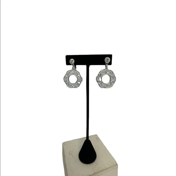 Vintage Sarah Coventry Dangling Drop Rhinestone Clip Earrings - Picture 9 of 13